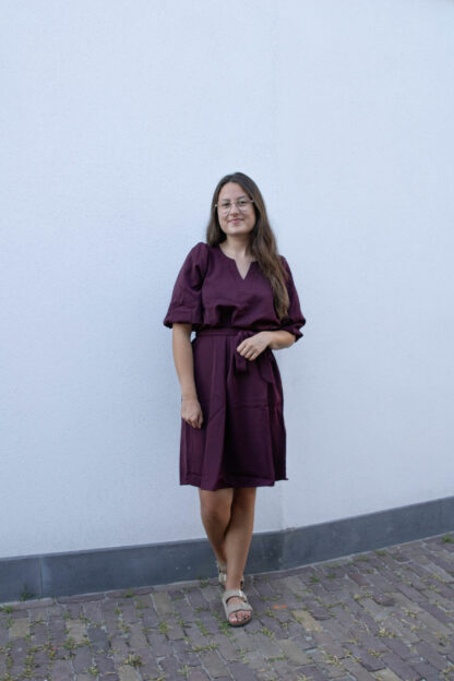 Jurk Saar bordeaux rood