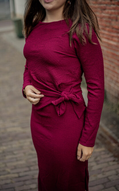 Jurk Lida Bordeauxrood - Afbeelding 2