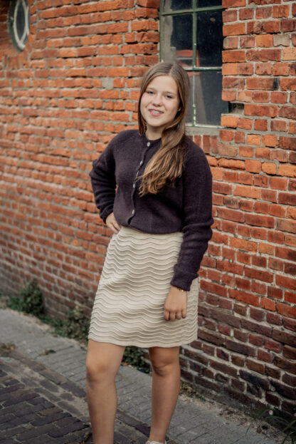 Gebreid vest alpaca choco - Afbeelding 2