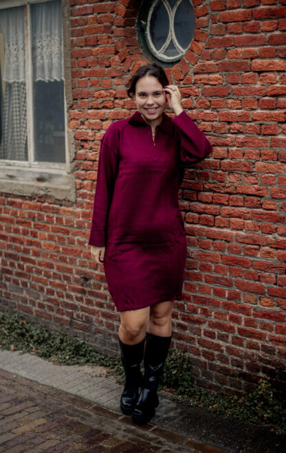 Jurk Lize bordeauxrood