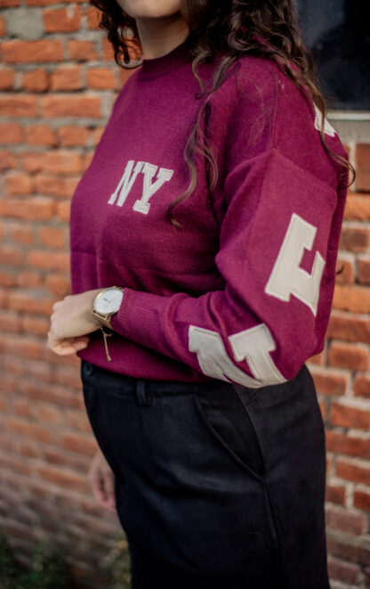 Trui New York bordeaux rood - Afbeelding 2