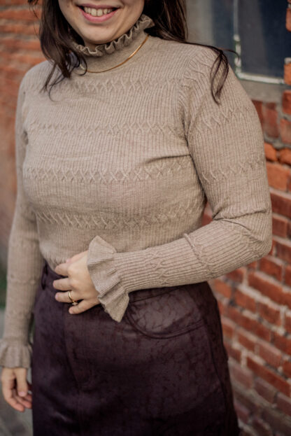 Trui Mieke taupe - Afbeelding 2