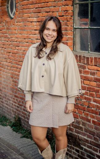 leren-jack-kort-model-beige
