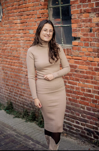 Bodycon jurk taupe - Afbeelding 2