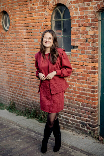 Gilet Mathilde Bordeauxrood - Afbeelding 2