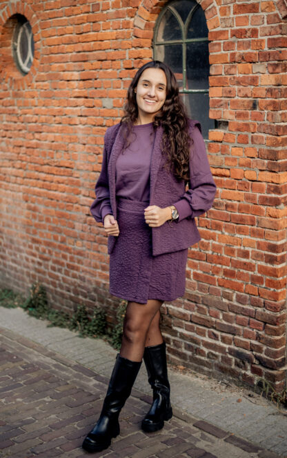 Gilet Mathilde aubergine - Afbeelding 2