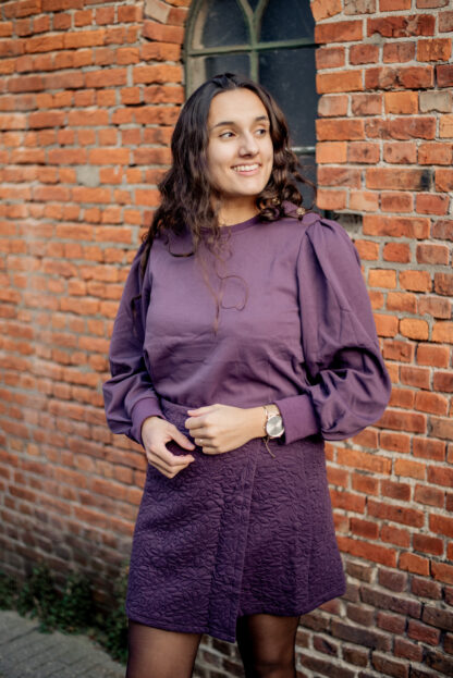 Trui Mathilde aubergine - Afbeelding 2