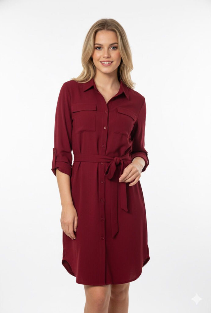 Jurk Mirthe bordeaux rood
