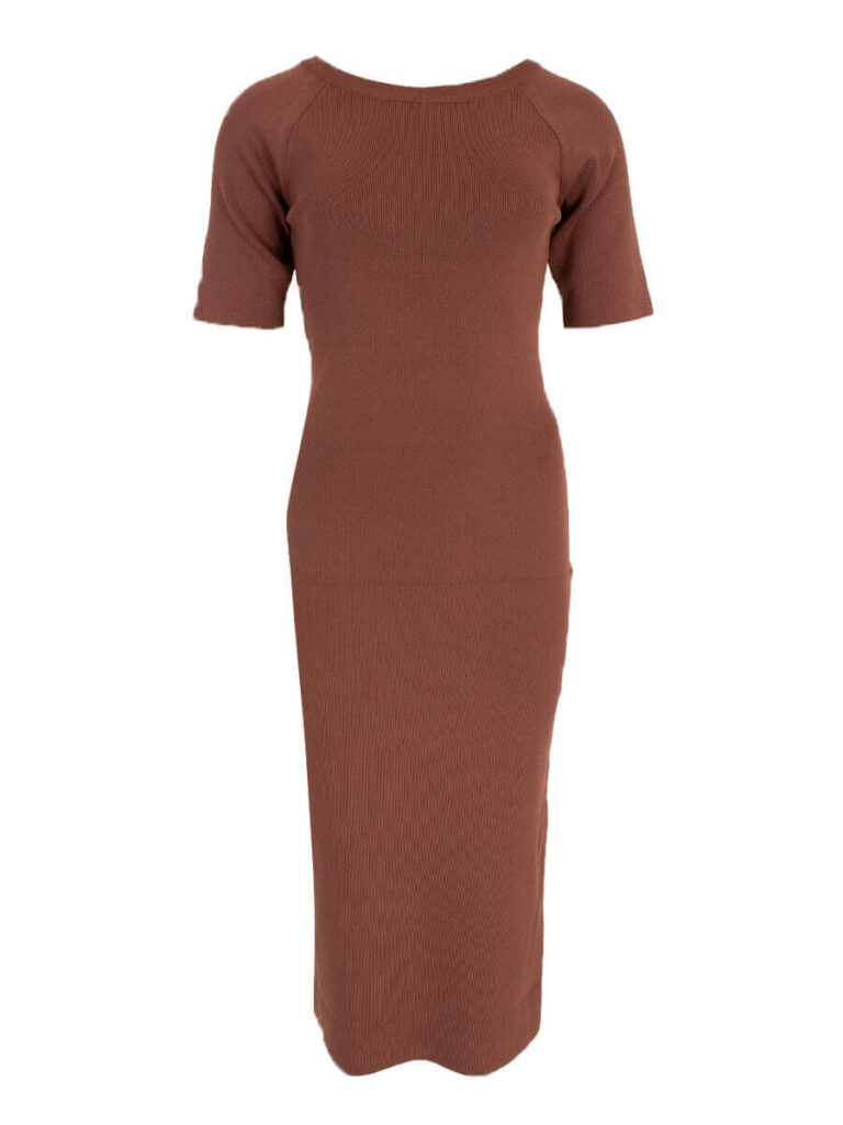 Bodyconjurk korte mouw bruin