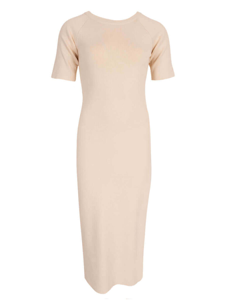 Bodyconjurk korte mouw beige