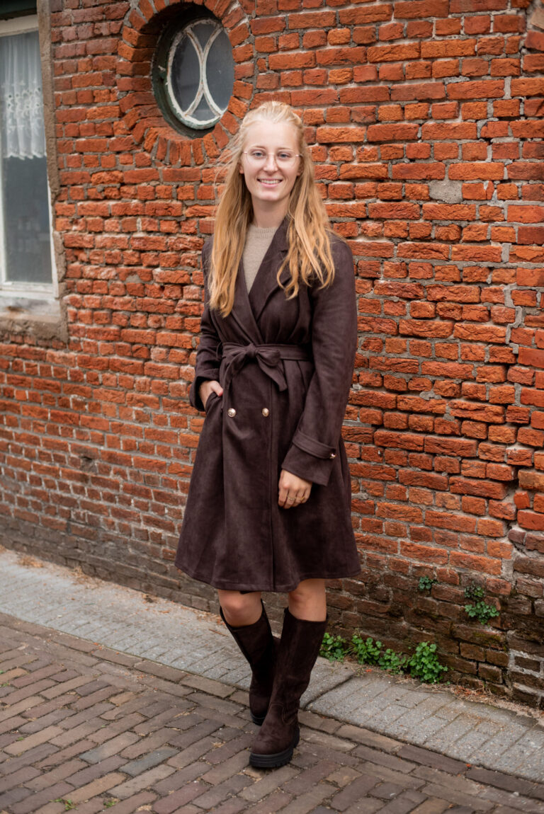 Bruine suède trenchcoat